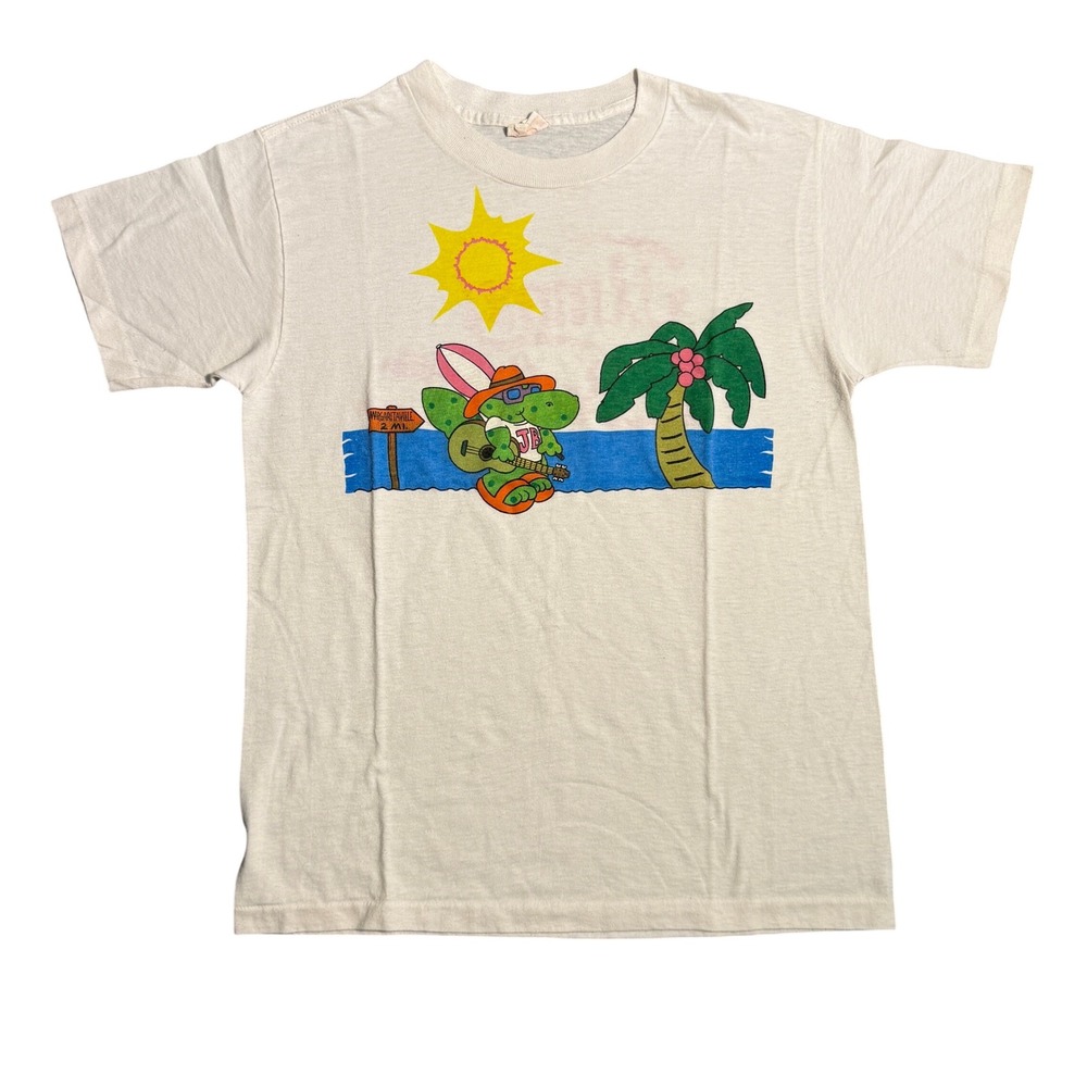 Vintage Jimmy Buffett RARE Iguana Margaritaville T-Shirt White Single Stitch M/L